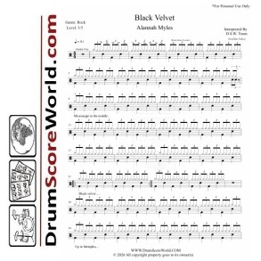 Alannah Myles - Black Velvet | Drum Sheet + Play-Along Track